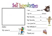 English Worksheet: Self- Introduction 1