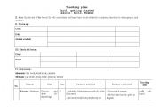 English worksheet: Teaching plan