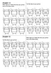 English Worksheet: Telling the time