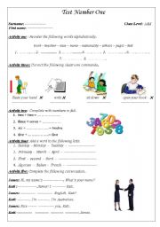 English Worksheet: Test