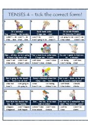 TENSES - tick the correct form - 4