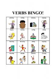 English Worksheet:  Verbs Bingo