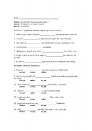 English worksheet: Unless, accept, except worksheet