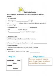 English worksheet: The world of science