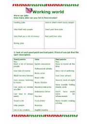 English Worksheet: working world