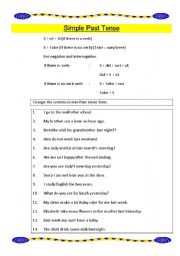 English Worksheet: Simple Past tense