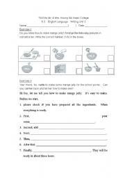 English Worksheet: Menu