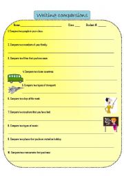 English worksheet: Writing comparisons