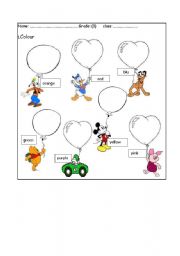English Worksheet: Read and Colour