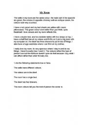 English Worksheet: My Room 