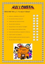 English Worksheet: HALLOWEEN QUIZ