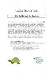 English Worksheet: Learning with Fables: The Rabbit and the Tortoise