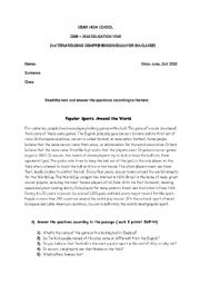 English Worksheet: Reading test