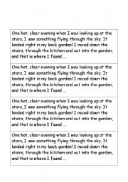 English worksheet: Adjectives story starter