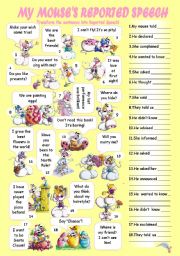 English Worksheet: MY MICES REPORTED SPEECH