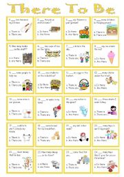 English Worksheet: There to be ( present tense)