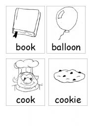 English Worksheet: oo flash cards