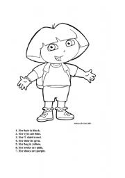 English Worksheet: colors and clothes