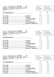 English Worksheet: Present simple - interviews