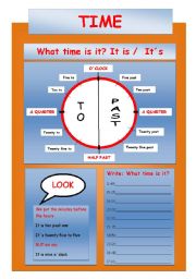 English Worksheet: What time is it?