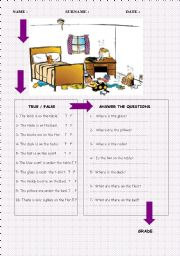 English Worksheet: prepositions of  places 