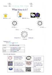 English Worksheet: telling the time / + daily routines