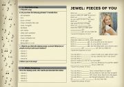 English Worksheet: Lessons with Music 1: PREJUDICE (Jewel: Pieces of you)
