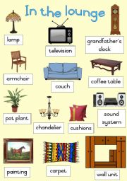 English Worksheet: In the lounge - Poster