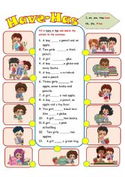 English Worksheet: Have or Has