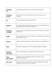 English worksheet: Christmas Vocabulary