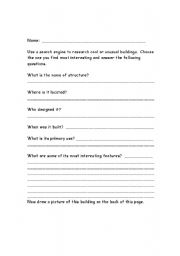 English worksheet: Unusual Architecture