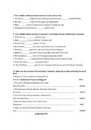 English Worksheet: Relative clauses