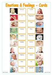 English Worksheet: Emotions & Feelings - Cards