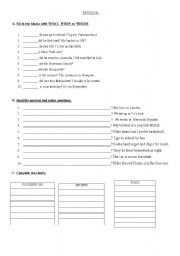 English worksheet: revision 