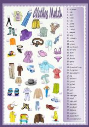 English Worksheet: Clothes