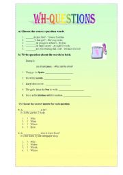 English Worksheet: Wh-questions