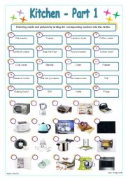 English Worksheet: Kitchen - Part 1