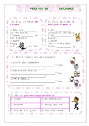 English Worksheet: to be-personal pronouns