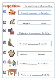 English Worksheet: prepositions