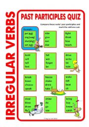English Worksheet: Irregular verbs multiple choice