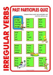 Irregular verbs multiple choice