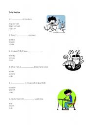 English Worksheet: excercise on daily routine