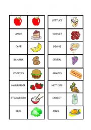English Worksheet: food dominoes