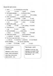English Worksheet: present simple and simple past