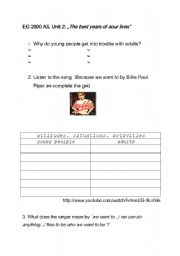 English Worksheet: Generation gap