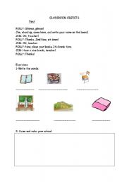 English worksheet: Classroom objects