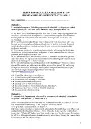 English worksheet: Readings for Matura