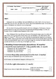 English Worksheet: End of term test