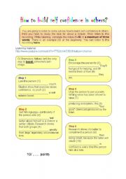 English Worksheet: Listening (4) How to build self confidence in others?