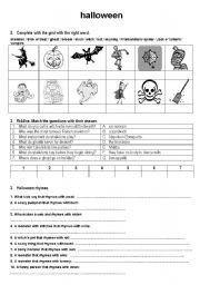 English Worksheet: HALLOWEEN